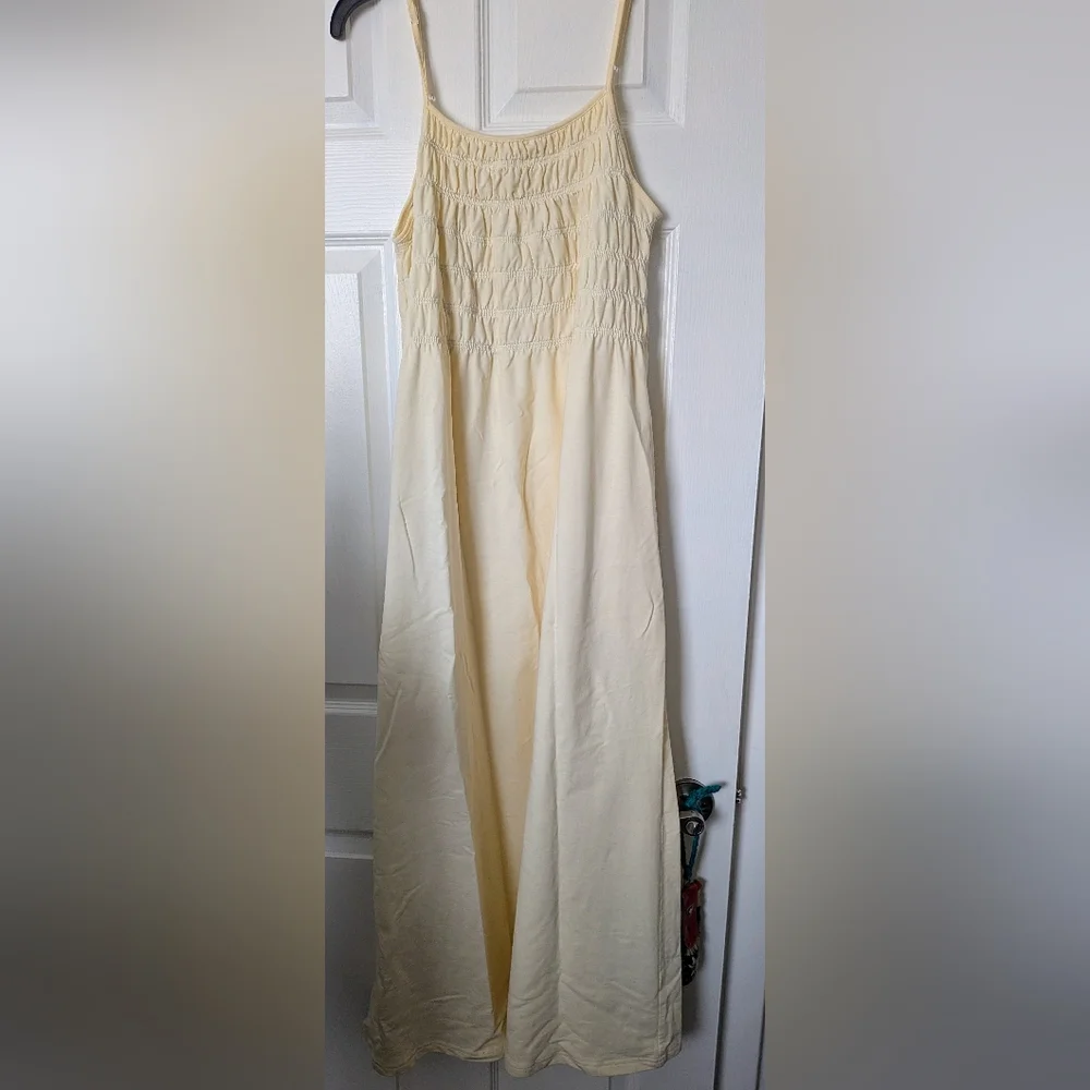 Grade & Gather Cotton Yellow Maxi Ruched M - Picture 4 of 6